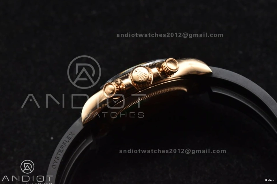 Best Daytona SH4130 116518 Oysterflex Strap RG 1:1 APSF Dial Rubber on Black Edition 0404